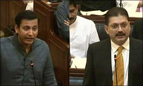 سندھ اسمبلی کا اجلاس : فیصل سبزواری اور شرجیل میمن میں نوک جھونک