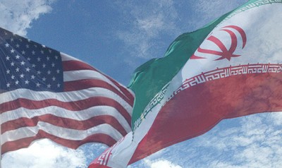 Iran, America Flags