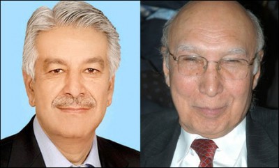 Sartaj Aziz, Khawaja Asif