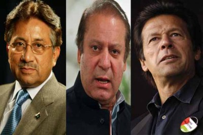 Nawaz Sharif, Imran Khan, Pervez Musharraf