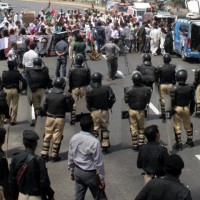 Bilawal House, Teachers Protest