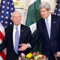 John Kerry And Sartaj Aziz