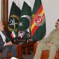 Javad Zarif And Raheel Sharif Meeting