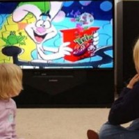 Children Watch Cartoon