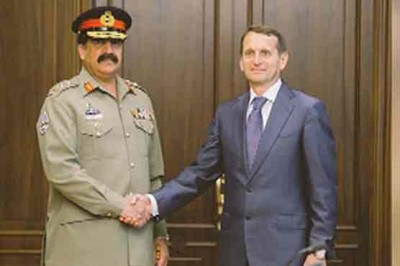 General Raheel Sharif and Sergey Naryshkin