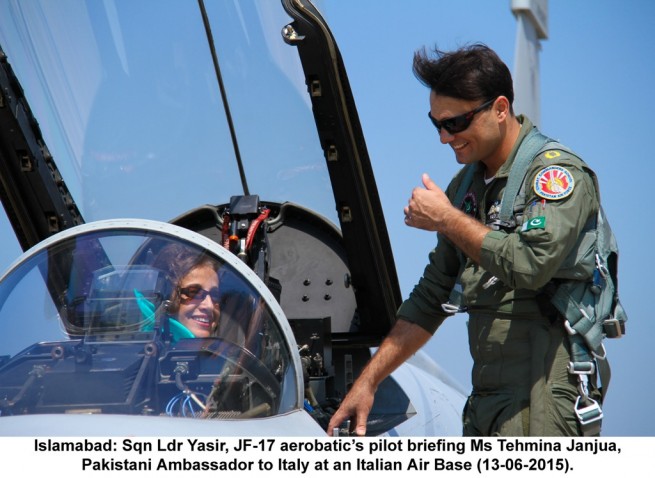 Sqn Ldr Yasir, JF 17 Aerobatic Pilot Briefing Ms Tehmina Janjua,