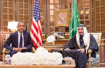 Obama and Salman Bin Abdul Aziz