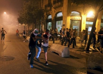 Beirut Potesters And Security Forces Clash