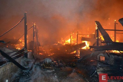 Rohingya Houses Burning in Sittwe