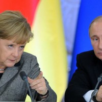 Angela Merkel and Vladimir Putin