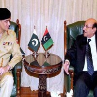 Lieutenant General Naveed Mukhtar and Qaim Ali Shah