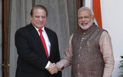 Narendra Modi with Nawaz Sharif