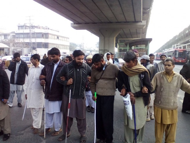 Blind Peopls Protesting