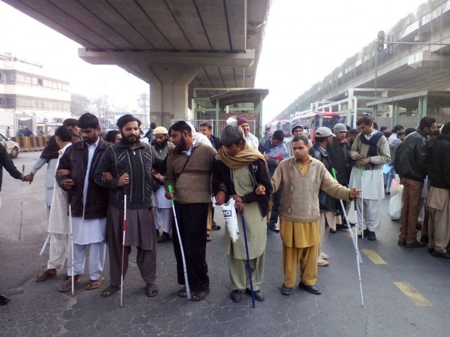 Blind Peopls Protesting