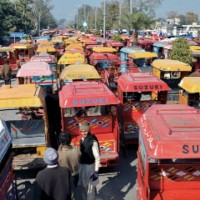 Motorcycle Rickshaw Drivers Protest