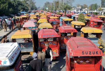 Motorcycle Rickshaw Drivers Protest