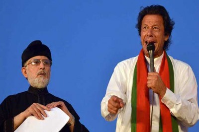 Tahir ul Qadri and Imran Khan 