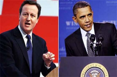  David Cameron and Obama