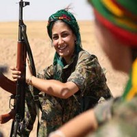 Kurdish fighters women