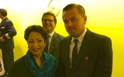 Maleeha Lodhi with Leonardo DiCaprio