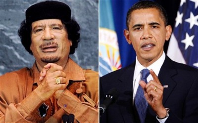 Obama and Gaddafi