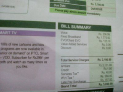 PTCL Bill