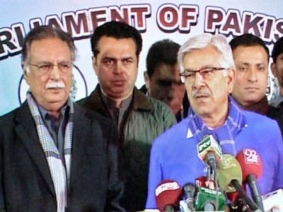 Pervaiz Rashid and Khawaja Asif