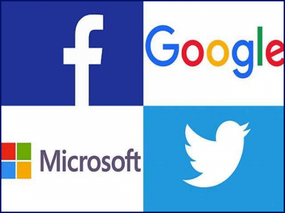 Facebook, Microsoft, Google, Twitter, 