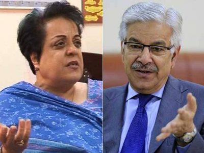 Khawaja Asif and Shireen Mazari