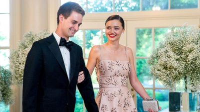 Evan Spiegel and Miranda Kerr