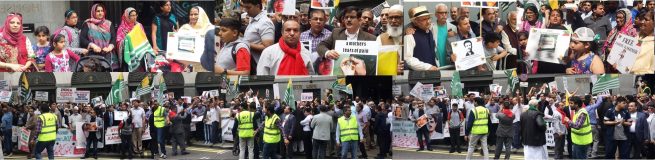 Indian High Commission in London Kashmiries Protests