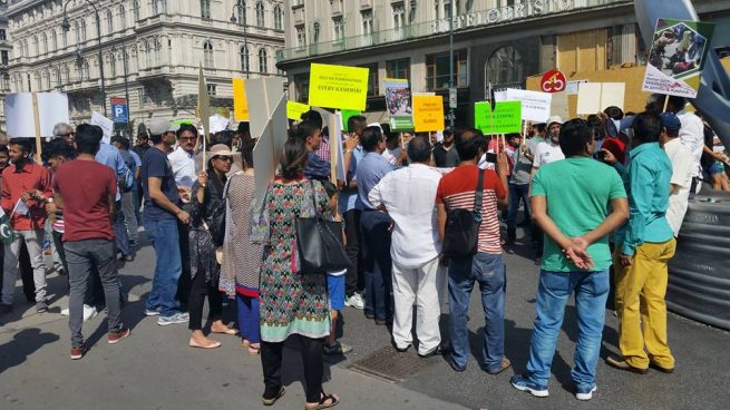 Pakistani community Vienna Kashmir Solidarity Rally