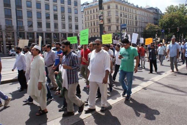 Pakistani community Vienna Kashmir Solidarity Rally