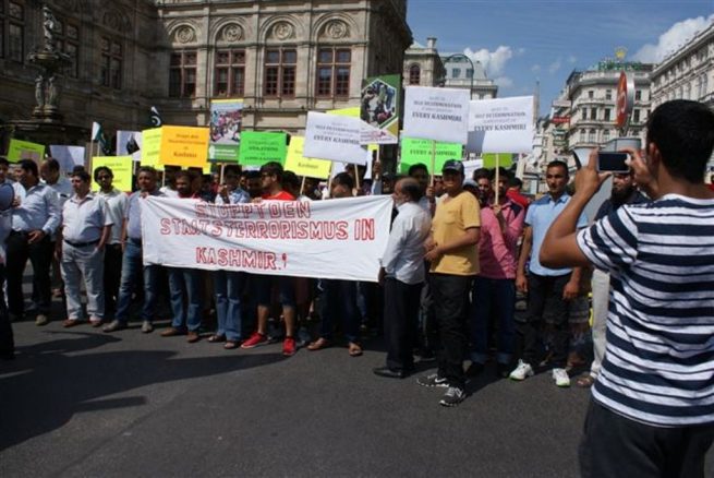 Pakistani community Vienna Kashmir Solidarity Rally