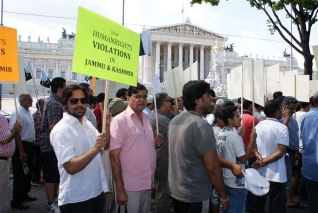 Pakistani community Vienna Kashmir Solidarity Rally