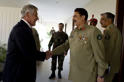 Chuck Hagel and Raheel Sharif