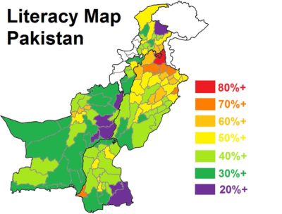 Literacy Map Pakistan