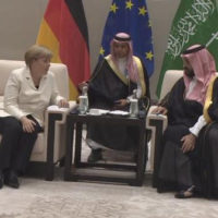 Mohammad bin Salman and Angela Merkel Met