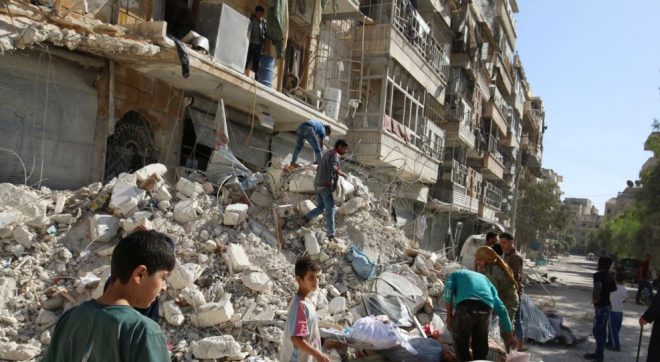 حلب : شدید بمباری، کم از کم 23 افراد ہلاک