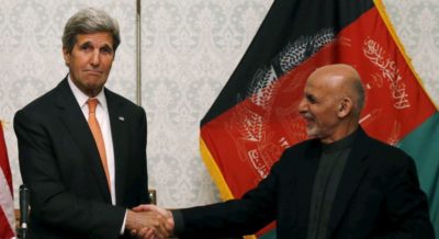 Ashraf Ghani and John Kerry