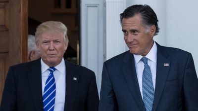 Donald Trump and Mitt Romney