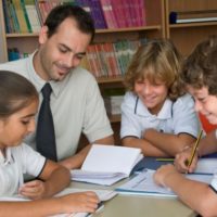 Teacher with Students