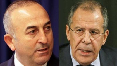 Mevlut Cavusoglu and Sergey Lavrov 