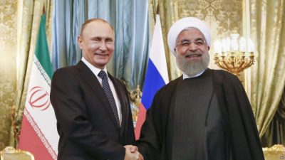 Vladimir Putin and Hassan Rouhani