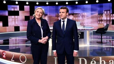 Marine le Pen and Emmanuel Macron