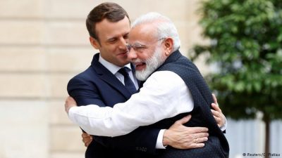 Emmanuel Macron and Narendra Modi