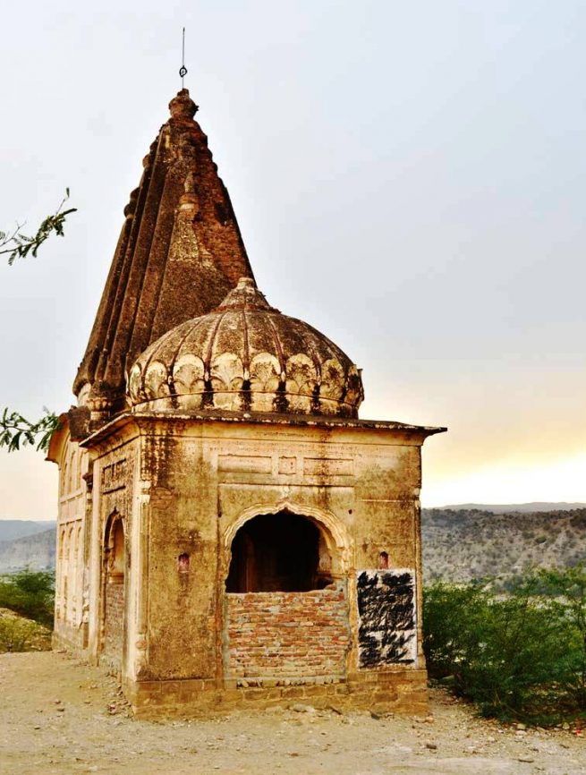  Ancient Hindu temple at the bank of Indus river in Makhad