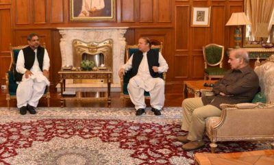 Shahid Khaqan Abbasi-Nawaz Sharif Meeting