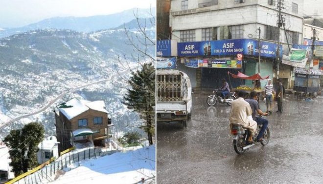 کراچی سمیت ملک کے مختلف شہروں میں بارش، پہاڑوں پر برفباری