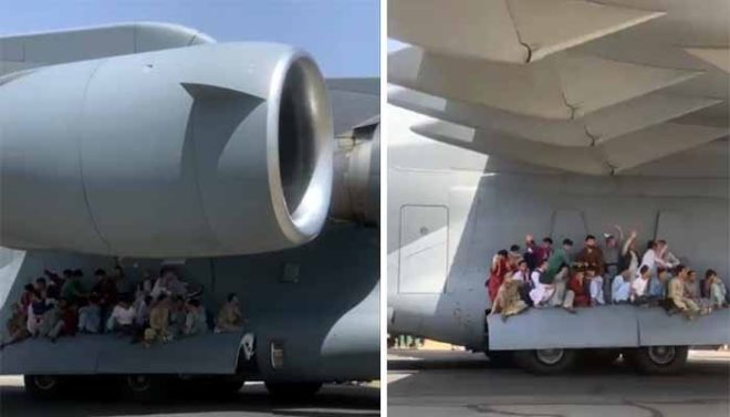 کابل سے روانہ ہونیوالے امریکی طیارے کے پہیوں سے انسانی اعضاء برآمد